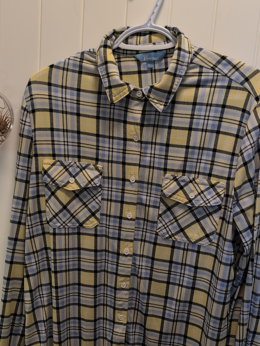 Stretchy & Comfy Plaid Button-Down Shirt